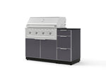 NewAge Outdoor Kitchens Outdoor Grill Island Aluminum 4-Piece Cabinet Set with 3-Drawer, Grill Cabinet, Performance Grill and Countertop - (Liquid Propane) | Garage Giant 