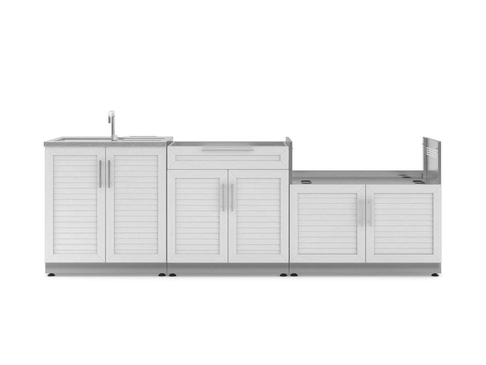 NewAge Outdoor Kitchens Stainless Steel 3-Piece Cabinet Set with Sink, Bar and Grill Cabinet-67495-Garage Giant