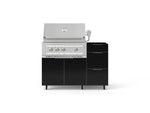 NewAge Outdoor Kitchens Outdoor Grill Island Aluminum 3-Piece Cabinet Set with Casters and 3-Drawer, Grill Cabinet and Platinum Grill - (Liquid Propane) 