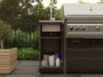 NewAge Outdoor Kitchens Outdoor Grill Island Aluminum 5-Piece Cabinet Set with Sink, 1 Door, Grill Cabinet, Platinum Grill and Stainless Steel Countertop 