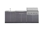NewAge Outdoor Kitchens Aluminum 5-Piece Cabinet Set with Bar, Grill, Sink Cabinet, Performance Grill, and Countertop-71076-Garage Giant 