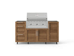 NewAge Outdoor Kitchens Outdoor Grill Island Stainless-Steel Louvered Doors 5-Piece Cabinet Set with Casters 1 Door, 3 Drawer, Grill Cabinet and Performance Grill - (Liquid Propane) 