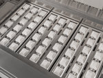 NewAge Outdoor Kitchens Stainless Steel 7-Piece Cabinet Set with 3-Drawer, Bar, Grill Cabinet, Platinum Grill, Countertop, and Glass Door Fridge-73611-Garage Giant 