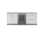 NewAge Outdoor Kitchens Stainless Steel 5-Piece Cabinet Set with 3-Drawer, 2-Door Cabinet, Countertops and Fridge-71541-Garage Giant 