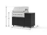 NewAge Outdoor Kitchens Outdoor Grill Island Stainless-Steel 4-Piece Cabinet Set with Casters and 1 Door, Grill Cabinet, Platinum Grill, Countertop 