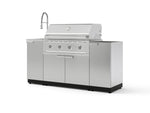 NewAge Outdoor Kitchens Outdoor Grill Island Stainless-Steel 5-Piece Cabinet Set with Sink, 1 Door, Grill Cabinet, Performance Grill and Stainless Steel Countertop - (Natural Gas) | Garage Giant 