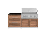 NewAge Outdoor Kitchens Stainless-Steel 4-Piece Cabinet Set with 3 Drawer, Grill Cabinet, Platinum Grill, and Countertop-71642-Garage Giant 