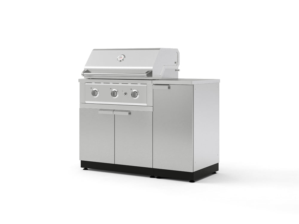 NewAge Outdoor Kitchens Outdoor Grill Island Stainless-Steel 4-Piece Cabinet Set with 1 Door, Grill Cabinet, Performance Grill and Countertop | 73887