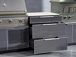NewAge Outdoor Kitchens Aluminum 4-Piece Cabinet Set with 3 Drawer, Grill Cabinet, Performance Grill and Countertop - (Natural Gas) 