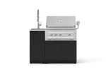 NewAge Outdoor Kitchens Outdoor Grill Island Stainless-Steel 3-Piece Cabinet Set with Sink, Grill Cabinet, and Platinum Grill 