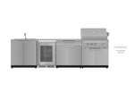 NewAge Outdoor Kitchens Stainless Steel 4-Piece Cabinet Set with Sink, Bar, Grill Cabinet and Fridge-66352-Garage Giant 