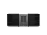 NewAge Outdoor Kitchens Aluminum 3-Piece Cabinet Set with 3-Drawer, 2-Door Cabinet, and Glass Door Fridge-71535-Garage Giant 