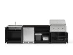 NewAge Outdoor Kitchens Aluminum 6-Piece Cabinet Set with Sink, Bar, Grill Cabinet, Performance Grill, Countertop and Stainless Steel Door Fridge-73713-Garage Giant 