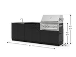 NewAge Outdoor Kitchens Stainless-Steel 5-Piece Cabinet Set with Bar, Sink, Grill Cabinet, Platinum Grill, and Countertop-73393-Garage Giant 