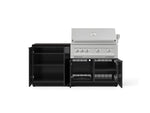 NewAge Outdoor Kitchens Aluminum 4-Piece Cabinet Set with Base, Grill Cabinet, Platinum Grill, and Countertop-73452-Garage Giant 
