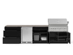 NewAge Outdoor Kitchens Aluminum 7-Piece Cabinet Set with 3-Drawer, Bar, Grill Cabinet, Platinum Grill, Countertops and Stainless Steel Door Fridge-73649-Garage Giant 