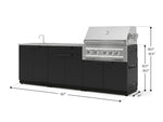 NewAge Outdoor Kitchens Stainless-Steel 5-Piece Cabinet Set with Bar, Sink, Grill Cabinet, Platinum Grill, and Countertop-67472-Garage Giant 