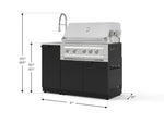 NewAge Outdoor Kitchens Outdoor Grill Island Stainless-Steel 3-Piece Cabinet Set with Sink, Grill Cabinet, and Platinum Grill 