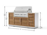 NewAge Outdoor Kitchens Outdoor Grill Island Stainless-Steel Louvered 5-Piece Cabinet Set with Sink, 3 Drawer, Grill Cabinet, Platinum Grill and Stainless Steel Countertop - (Liquid Propane) 