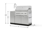 NewAge Outdoor Kitchens Outdoor Grill Island Stainless-Steel 3-Piece Cabinet Set with Sink, Grill Cabinet and Platinum Grill-75353-Garage Giant 