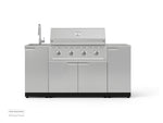 NewAge Outdoor Kitchens Outdoor Grill Island Stainless-Steel 5-Piece Cabinet Set with Sink, 1 Door, Grill Cabinet, Performance Grill and Stainless Steel Countertop-74655-Garage Giant 