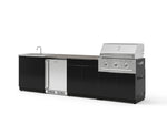 NewAge Outdoor Kitchens Aluminum 6-Piece Cabinet Set with Sink, Bar, Grill Cabinet, Performance Grill, Countertop and Stainless Steel Door Fridge-73785-Garage Giant 