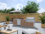 NewAge Outdoor Kitchens Stainless Steel 6-Piece Cabinet Set with Sink, Bar, Grill Cabinet, Performance Grill, Countertop and Fridge-66375-Garage Giant 