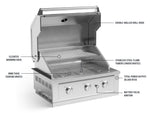 NewAge Outdoor Kitchens Outdoor Grill Island Aluminum 6-Piece Cabinet Set with 1 Door, Grill Cabinet, Performance Grill and Countertops - (Liquid Propane) 