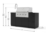 NewAge Outdoor Kitchens Outdoor Grill Island Stainless-Steel 5-Piece Cabinet Set with Sink, 3 Drawer, Grill Cabinet, Performance Grill and Stainless Steel Countertop - (Liquid Propane) 