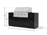 NewAge Outdoor Kitchens Outdoor Grill Island Aluminum 6-Piece Cabinet Set with 3 Drawers, Grill Cabinet, Performance Grill and Countertops - (Natural Gas) 