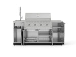 NewAge Outdoor Kitchens Outdoor Grill Island Stainless-Steel 5-Piece Cabinet Set with Sink, 1 Door, Grill Cabinet, Performance Grill and Stainless Steel Countertop-75383-Garage Giant 