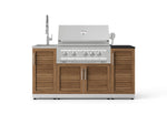 NewAge Outdoor Kitchens Outdoor Grill Island Stainless-Steel 5-Piece Cabinet Set with Sink, 1 Door, Grill Cabinet, Platinum Grill and Stainless Steel Countertop - (Liquid Propane) 