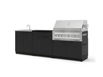 NewAge Outdoor Kitchens Stainless-Steel 5-Piece Cabinet Set with Bar, Sink, Grill Cabinet, Platinum Grill, and Countertop-73395-Garage Giant 