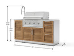 NewAge Outdoor Kitchens Outdoor Grill Island Stainless-Steel Louvered Doors 5-Piece Cabinet Set with Sink, 3 Drawer, Grill Cabinet, Performance Grill and Stainless Steel Countertop-75611-Garage Giant 