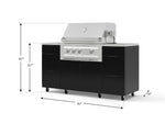 NewAge Outdoor Kitchens Outdoor Grill Island Aluminum 6-Piece Cabinet Set with Casters 3 Drawers, Grill Cabinet, Platinum Grill, Countertops 