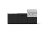 NewAge Outdoor Kitchens Stainless-Steel 5-Piece Cabinet Set with Bar, Sink, Grill Cabinet, Performance Grill, and Countertop-73423-Garage Giant 