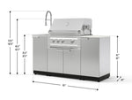 NewAge Outdoor Kitchens Outdoor Grill Island Stainless-Steel 5-Piece Cabinet Set with Sink, 1 Door, Grill Cabinet, Platinum Grill and Stainless Steel Countertop - (Natural Gas) 