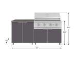 NewAge Outdoor Kitchens Aluminum 4-Piece Cabinet Set with Caster and 2 Door, Grill Cabinet, Performance Grill, Countertop-72479-Garage Giant 
