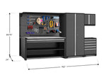 NewAge Garage Cabinets Pro Series 5-Piece Cabinet Set with Tool, Wall Cabinet, Locker, 78 in. Workstation, and Pegboard Accessories Kit-32651-Garage Giant 