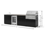 NewAge Outdoor Kitchens Aluminum 6-Piece Cabinet Set with Sink, Bar, Grill Cabinet, Platinum Grill, Countertop and Glass Door Fridge-73800-Garage Giant 