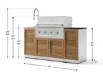 NewAge Outdoor Kitchens Outdoor Grill Island Stainless-Steel Louvered Doors 5-Piece Cabinet Set with Sink, 1 Door, Grill Cabinet, Performance Grill and Stainless Steel Countertop - (Natural Gas) 