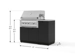 NewAge Outdoor Kitchens Outdoor Grill Island Stainless-Steel 4-Piece Cabinet Set with 1 Door, Grill Cabinet, Platinum Grill and Countertop 