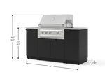 NewAge Outdoor Kitchens Outdoor Grill Island Stainless-Steel 5-Piece Cabinet Set with Sink, 1 Door, Grill Cabinet, Platinum Grill and Stainless Steel Countertop 