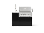 NewAge Outdoor Kitchens Outdoor Grill Island Aluminum 3-Piece Cabinet Set with Sink, Grill Cabinet, and Platinum Grill 