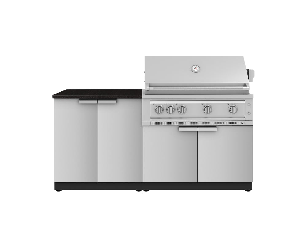 NewAge Outdoor Kitchens Stainless Steel 4-Piece Cabinet Set with 2 Door, Grill Cabinet, Platinum Grill, and Countertop-71774-Garage Giant