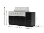 NewAge Outdoor Kitchens Outdoor Grill Island Aluminum 6-Piece Cabinet Set with 3-Drawer, Grill Cabinet, Performance Grill, Side Burner and Countertop - (Liquid Propane) 