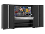 NewAge Garage Cabinets Pro Series 4-Piece Set with 78 in. Workstation, Lockers and Pegboard Accessories Kit-49578-Garage Giant 
