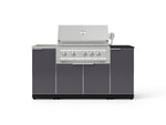 NewAge Outdoor Kitchens Outdoor Grill Island Aluminum 5-Piece Cabinet Set with Sink, 1 Door, Grill Cabinet, Platinum Grill and Stainless Steel Countertop - (Liquid Propane) 