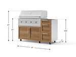 NewAge Outdoor Kitchens Outdoor Grill Island Stainless-Steel Louvered Doors 3-Piece Cabinet Set with Casters and 3-Drawer, Grill Cabinet and Performance Grill - (Liquid Propane) 