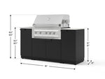 NewAge Outdoor Kitchens Outdoor Grill Island Stainless-Steel 5-Piece Cabinet Set with Sink, 1 Door, Grill Cabinet, Platinum Grill and Stainless Steel Countertop - (Natural Gas) 